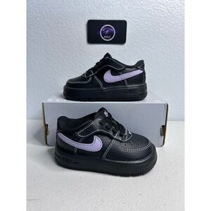 Nike Air Force 1 black‎ purple 5c #202
